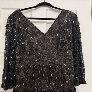 Camille La Vie Elegant Black and Silver Embellished Jacket